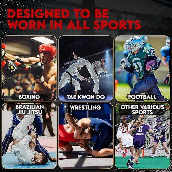 Sports Munnbeskytter, Munnbeskytter for Rugby Boksing, Munnbeskytter Munnbeskytter Munnbeskytter for Alle Idretter inkludert Rugby, MMA, Hockey, Judo, Karate, Martial A