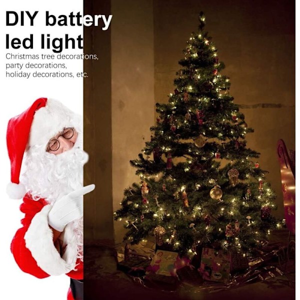 2 LED-valosarjan setti 10 m 100 8 Ulkovalaistustilaa kuparilanka IP67 vedenpitävä kaukosäätimellä ja ajastimella ulkokäyttöön