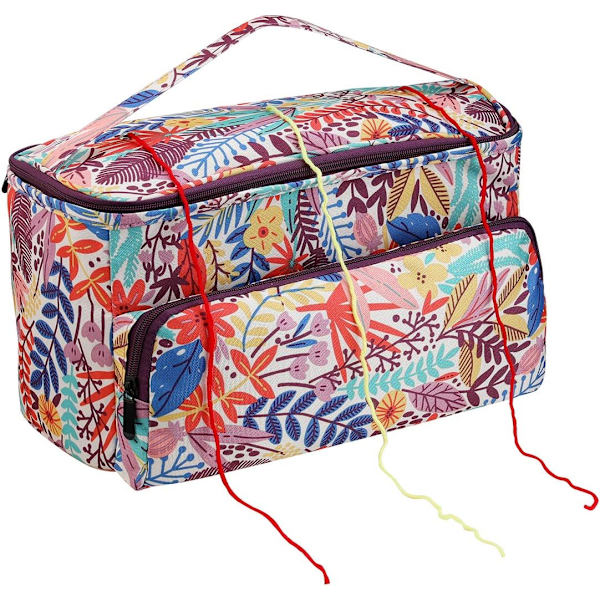 Orange Barrel Leaf Textile Yarn Organizer, Yarn Knitting Organizer with Delicate Pattern, Portable Knitting Organizer - Great for Knitters