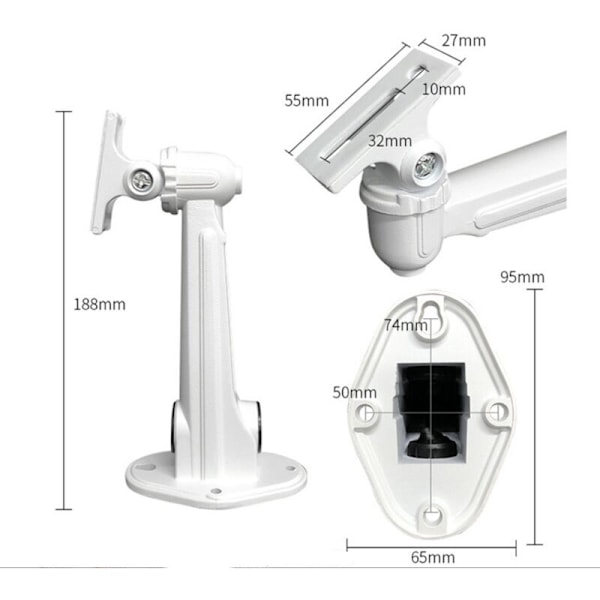 Mini väggprojektorfäste, för CCTV/Kamera/projektor/webbkamera - 360° rotation (vit)