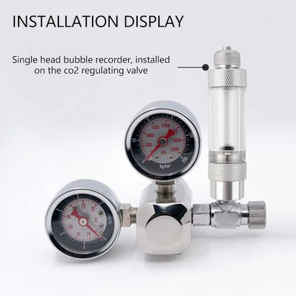 2 stycken CO2 bubbelräknare, bubbelregulator CO2, akvarievattenväxt med enkel bubbelräknare, CO2 fiskakvariumverktyg, luftpumpstillbehör för akvarium