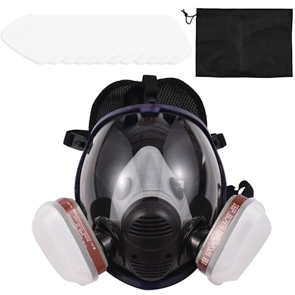 Gasmask kemiska sprayer anti-formaldehydfärg med aktivt kolmask komplett ansiktsfilter i silikon ansiktsskärm andningsbart kraftskydd