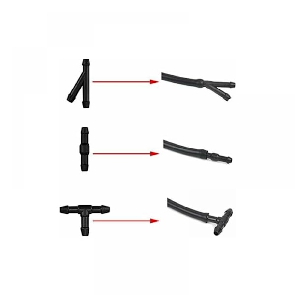 Vindrutetorkarslangkit, 3M Spolarvätskeslang, Torkarmunstycke, Dimsprayslang