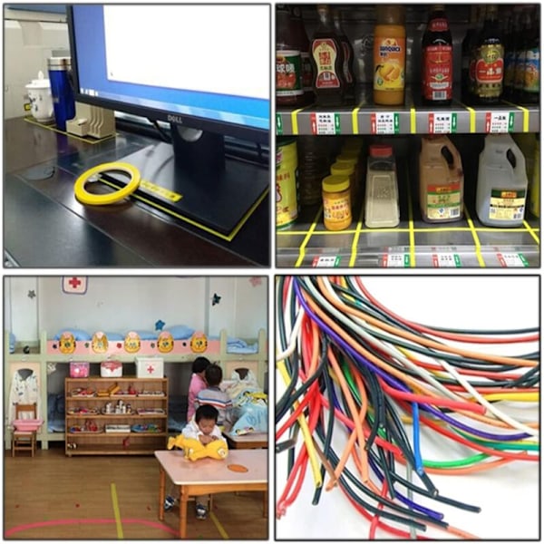 Set med 6 tejprullar för whiteboard - 5 mm x 66 m - för whiteboard - ruttejp - 6 färger - för konstnärlig markering -
