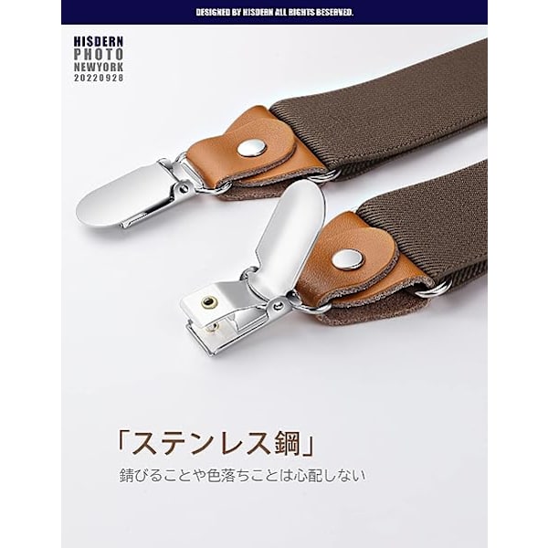 Herrar hängslen med 4 clips mycket starka Heavy duty hängslen Marinblå justerbart hängsle bälte Mode