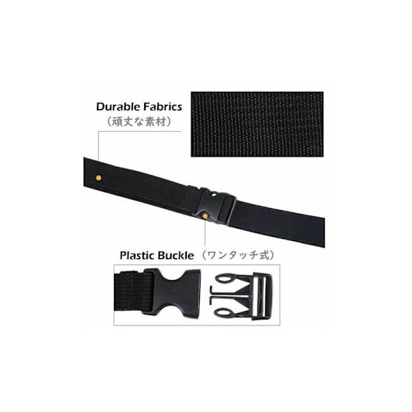 Snabbspänne rem plastfäste spärr för bagagefixering 25 mm, 188 cm svart fontän 4 rum