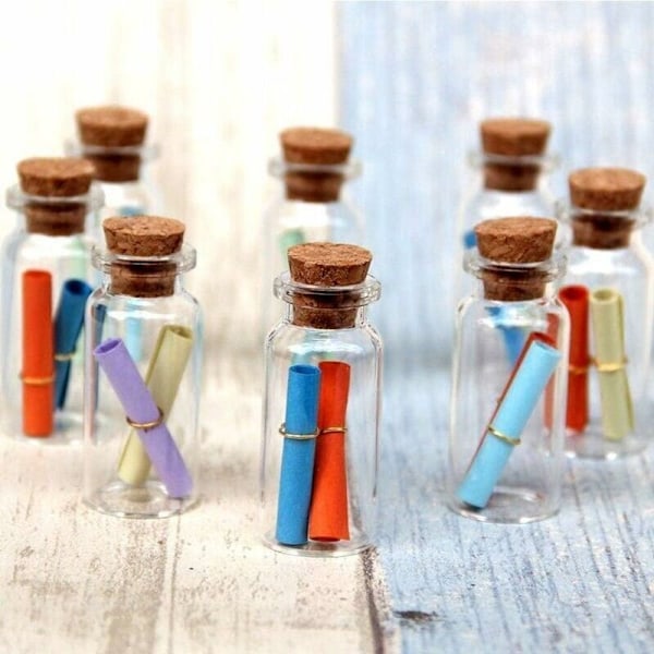 18 stk. mini glassflasker med 10 ml prøvebeholdere med kork, glassflasker med 10 ml tomme prøver, mini flasker med kork for DIY de