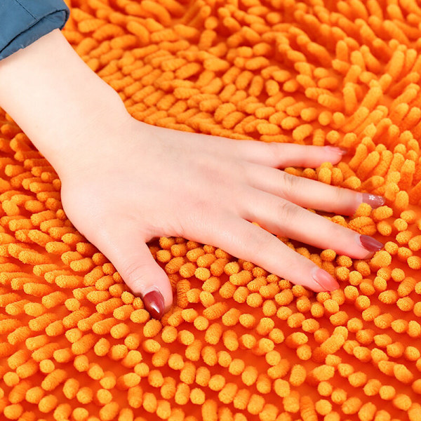 Mikrofiber bademåtter absorberende hjerte i form af et hjerte, til køkken, soveværelse, kollegium, swimmingpool, badeværelse (40 x 50 cm, orange)