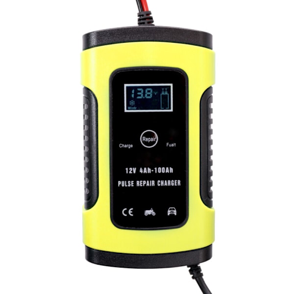 Täysin automaattinen auton akkulaturi 12 V 6 A 6 AMPEERIN LEVY ILMAINEN PURPACTING-JOHTAJILLE AKUN HALLINTALEVY KUIVA JA MÄRKÄ LCD-näyttö LCD Numér sc:llä