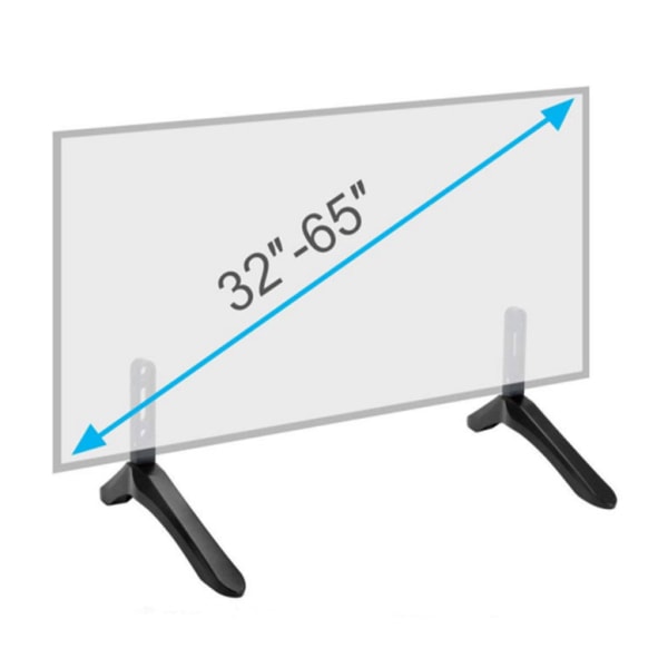 Universell TV-stativbas för 32-65 tums Samsung Vizio Sony LCD-TV, ej för LG TV, svart TV-stativ Ta-stativ