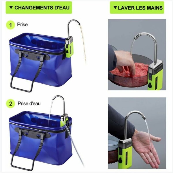 Utomhus bärbar multifunktionell automatisk syrepump fiske luftpump USB-laddning LED-belysning