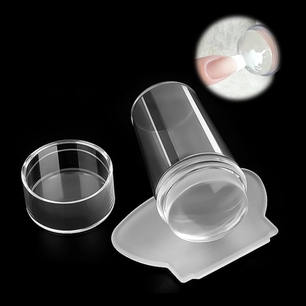 Nail Art Stamps, Silicone Clear Stamper with Wide Scraping Head, Nail Painting Transfer Tool