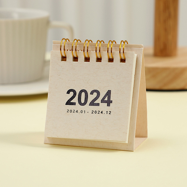 Enkel Solid Farge 2024 Mini Skrivebordspapirkalender Bærbar Bord