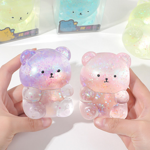1-pack nallebjörn (slumpmässig färg) mjuka leksaker 3D Squishy leksaker Stress
