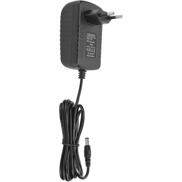 Lader, 12V 2A ekstern strømforsyningsadapter AC lastbeskyttelse med DC for trådløs ruter (EU-kontakt)
