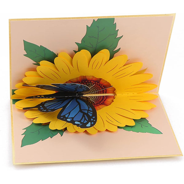 3D Pop Up Gratulasjonskort, Pop Up Kort 3D Gratulasjonskort Sommerfugl Bursdagskort Egnet for Gradueringsdag Bryllupsdag Alle Anledninger 15×20 cm