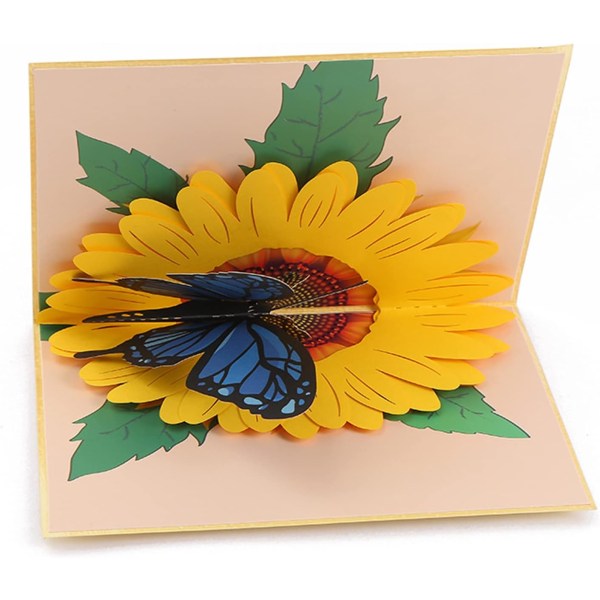 3D-popup-onnittelukortti, 3D-onnittelukortti, perhosen syntymäpäiväkortti, sopii valmistujaispäivään, hääpäivään, kaikkiin tilaisuuksiin 15×20 cm