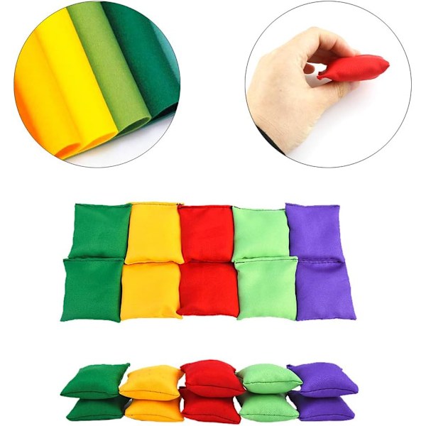 Färgglada nylonbönpåsar för Cornhole-kastspel (2\" x 2\" Blandade färger) 10-pack