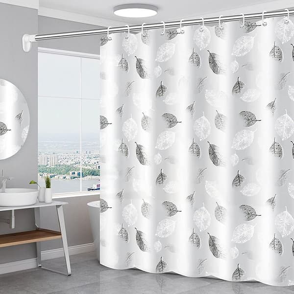 Duschdraperi, Polyester Duschdraperi, Mögelbeständig Duschdraperi, Transparent Duschdraperi, Tvättad Duschdraperi, Vita Tyg Duschdraperier (