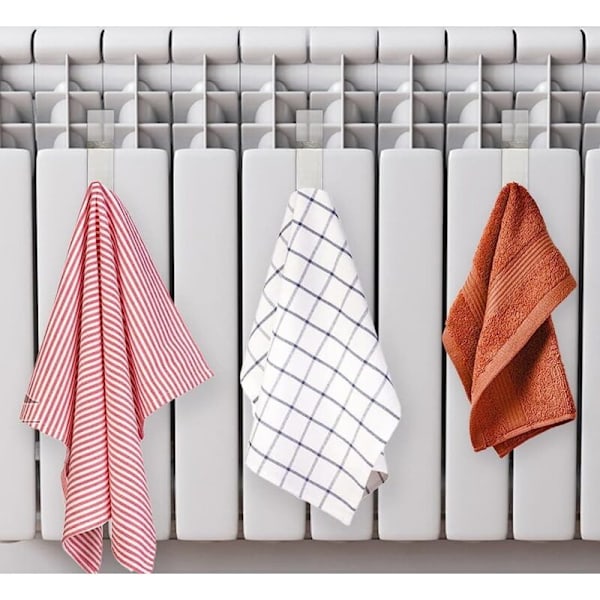 10 transparenta radiator krokar, virkad handduk badrum krok handduk handduk kock radiator torr handduk patere handduk tout radiatorerna (transparenta)