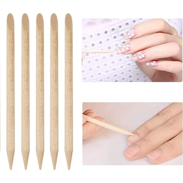 100 st apelsinträpinnar, dubbelsidig nagelbands pusher nagel manikyr pedikyr verktyg
