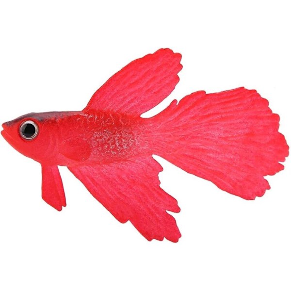 Akvariedekoration Sjov Sjov Fisk Silikone Lille fisk Ornament Til Fisk (Rød Betta Fisk)