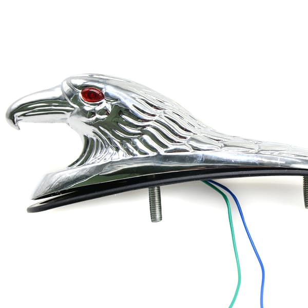 Chrome Eagle Head Ornament Statue til Motorcykel 4x4 Fender Front Frames og Bil Motorhjelm Mounts