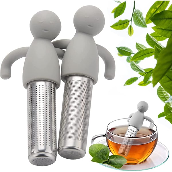 2 stk. rustfrit stål silikone te-infuser, hængende te-filter te-infuser til løs te silikone te-infusere til tekande, kopper og kop (grøn)