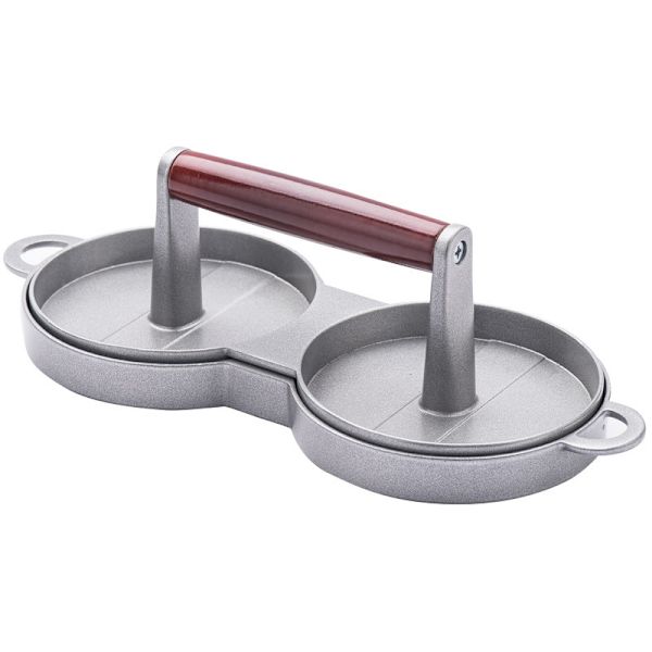 Hamburgerpress, Hackbiffburgarepress med dubbelform, 12 cm