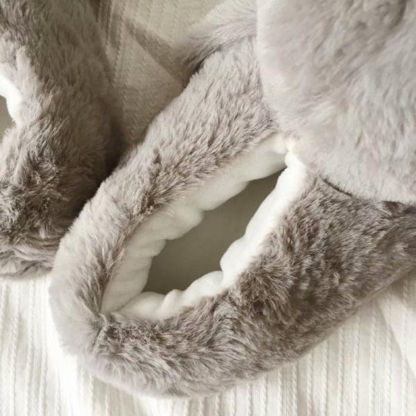 Tegneserie Pingvin Tøfler Vinter Varme Bløde Plys Hjemmesko Anti-Slip Bund Letvægts Fluffy Strikkede Tøfler One Size