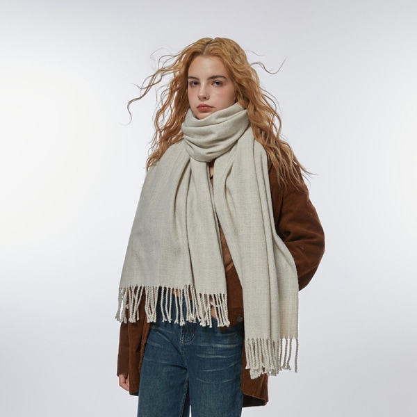 Enfärgad scarf, vinter enkel yttersjal, varm scarf