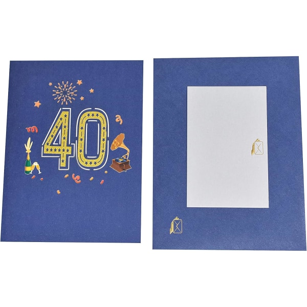 40 vuotta vanha 3D-syntymäpäiväkortti - käsintehty syntymäpäiväkortti - 18 vuotta