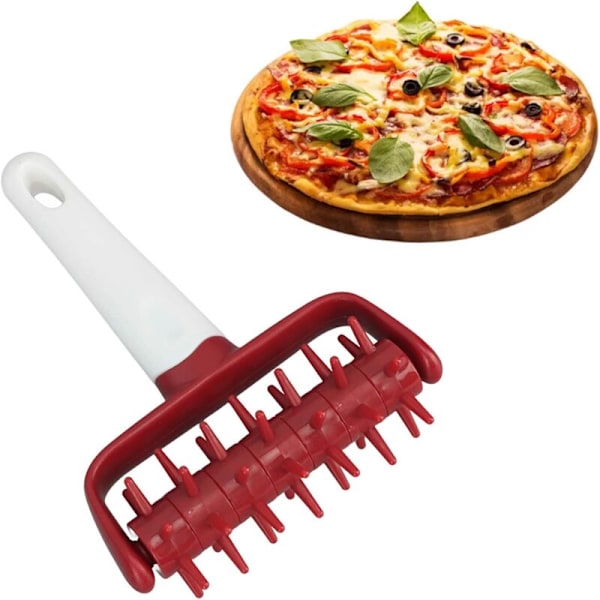Pizza deig deig deig pizza bakverk rulle hull for kake kjeks brød brød matlaging matlagingsverktøy (rød)