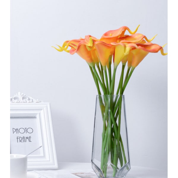 Kunstig calla lily falsk blomst solnedgang farve 10stk