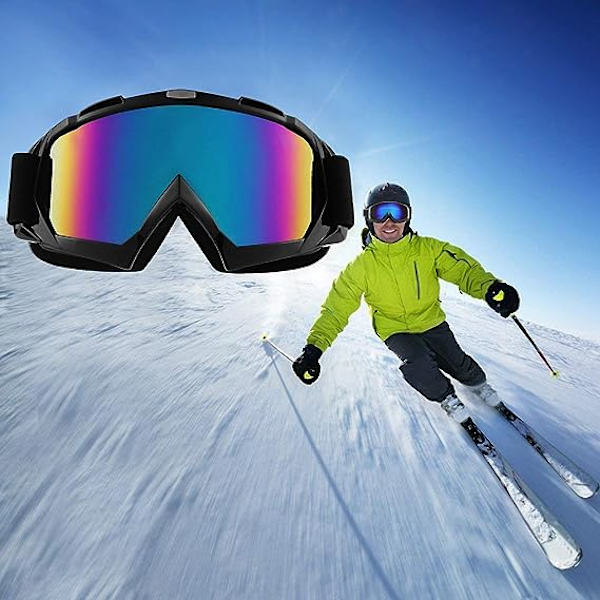 Premium motorsykkelbriller Anti-tåke Anti-UV-briller med dobbelt linse skum polstring for utendørsaktiviteter Ski Sykling Snowboard Kjøring Øyeproteksjon