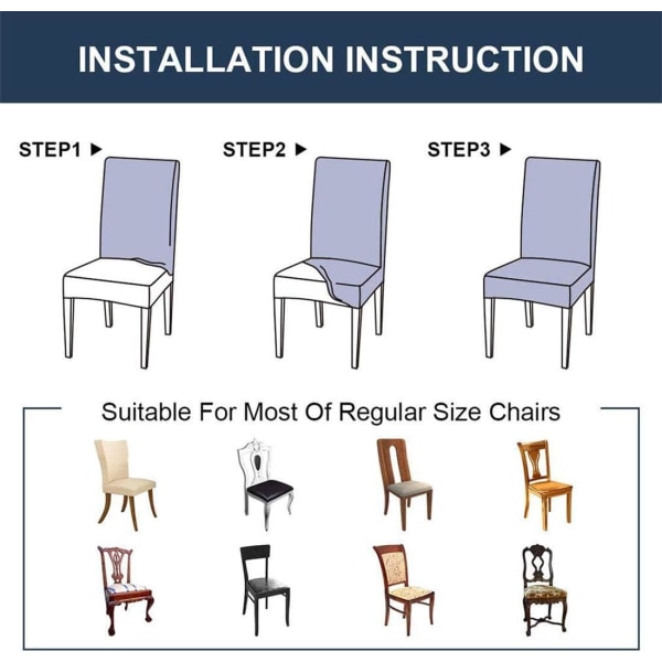Stolsöverdrag, 6 delar Stretch Avtagbar Tvättbar Modern Chair Co