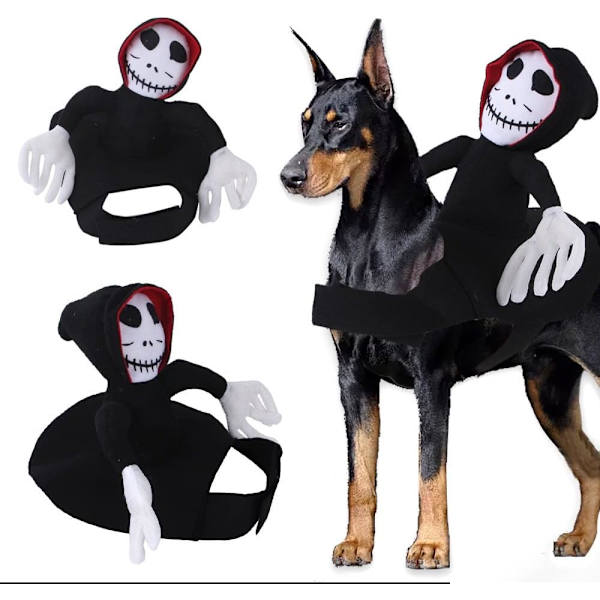 Halloween kæledyr hundespøgelse kostume, hvalp spøgelse kappe Halloween fest cosplay kostume kæledyr sjov gave forsyninger ferie ferie klæde sig ud (lille)