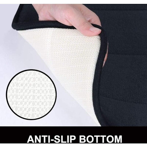 Absorberande badrumsmatta halkfri badrumsmatta skum tvättbar badrumsmatta - 40 x 60 cm, svart