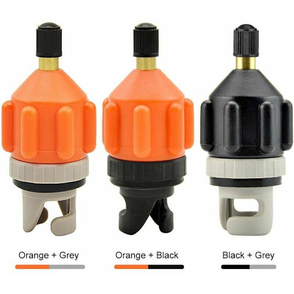 Adapter til oppustelsesventil til kajakker og surfbrætter, swimmingpool, have - orange grå,