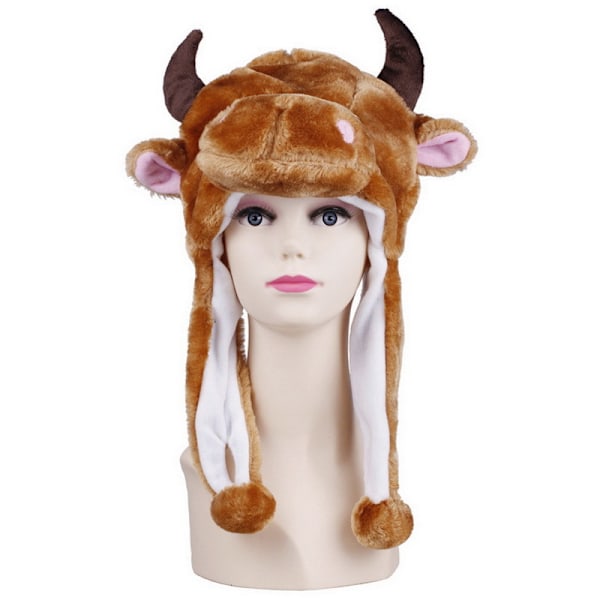 Plush Dyrehatt for Barn og Voksne Tegneseriehatt Barnehage Foreldre-Barn Rekvisitter Hatt Hodeplagg