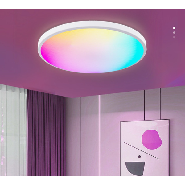 Dimbar LED-taklampa för hem, sovrum, vardagsrum, atmosfärsbelysning (vit)