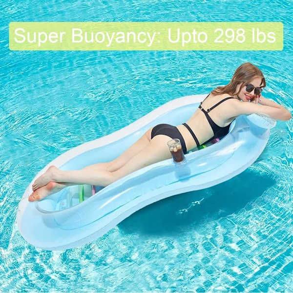 Oppustelig Vandhængekøje Bærbar Flydende Seng Lounger Drifter Pool Strand Flydelegeme til Voksne Sommer