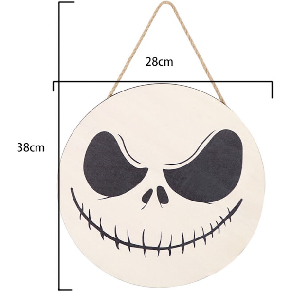 Halloween-tervetuliaiskyltti etuoven koristeluun, puinen pyöreä seinäkruunu lomajuhliin