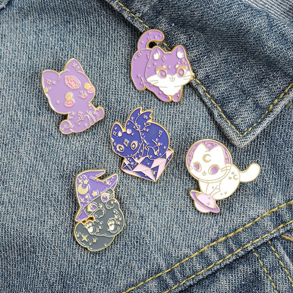 （5 stk.） søde tegneserie mønster emalje pins til rygsække, badges, hatte, tasker, revers, damer, piger, børnetilbehør