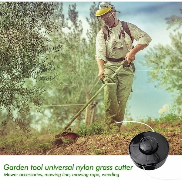 Pakke med 2 Universal Nylon Børsteklipper Hoved Udskiftningsspole Trimmerhoved M10 X 1.25 til Benzin Børsteklipper