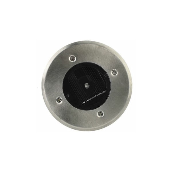 Set med 6 solcellsdrivna LED-spotlights inbyggda - för mark - runda - diameter: 85 mm - tål utomhusbruk - fasad i rostfritt stål - 6 solcellslampor