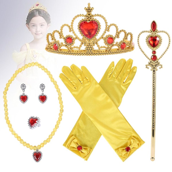 Flickor Barn Barn Prinsessan Queen Wand & Tiara Crown Dress Up Pr