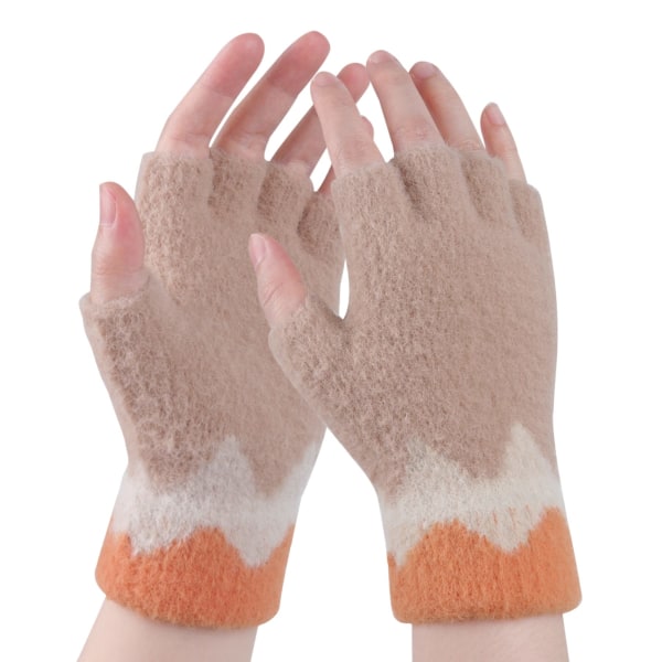 Varme vinterhandsker Varme, bløde strikkede handsker Cashmere Fingerløse handsker til kvinder Udendørs sport Kørsel Skiløb Arbejde Skrivning Storbritannien