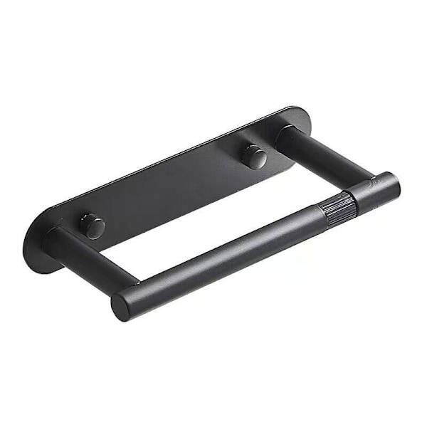 Toalettpappershållare, förvaringsstöd, hållbar, robust, enkel installation, tornrullstöd, väggstöd för, svart