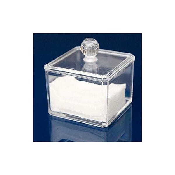 Akryl Vatrondelboks Vatrondelholder Opbevaringsboks Kosmetik makeup boks til al din kosmetik 9,2 × 9,2 × 7,2 cm Transparent 1 stk
